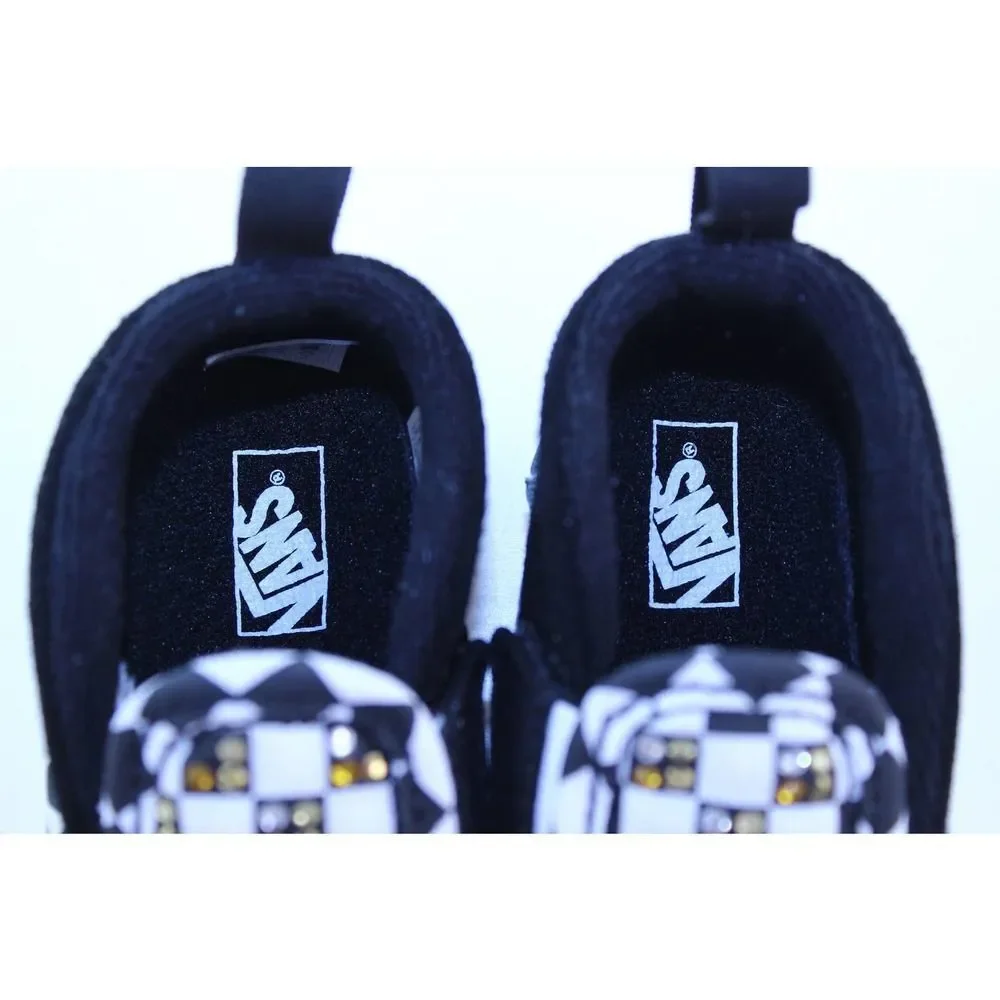 VANS Checkerboard Slip-On Black Rhinestone Sneaker